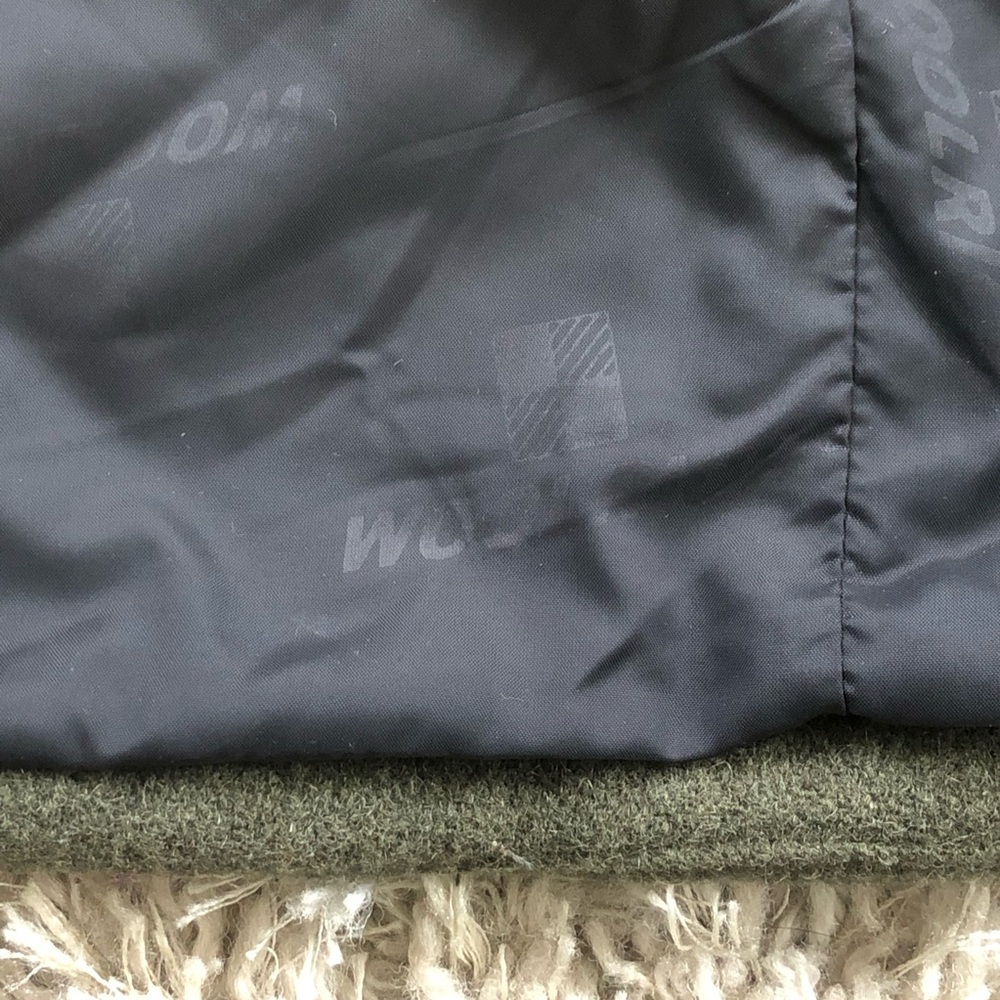 Woolrich Olive Heather Full-Zip Quilted Wool Coat, Sz XL - Picture 12 of 16